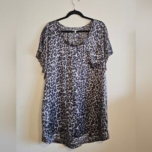 JOIE Blue Leopard Print Tunic Dress/Top-L
